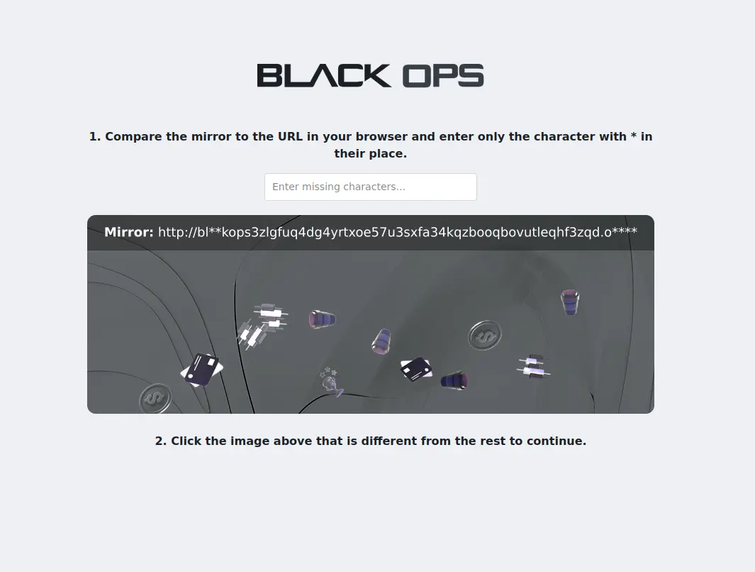 Anti-bot verification protecting BlackOps